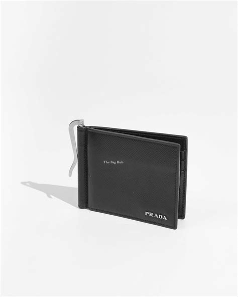 prada saffiano wallet with money clip|prada zipper wallet.